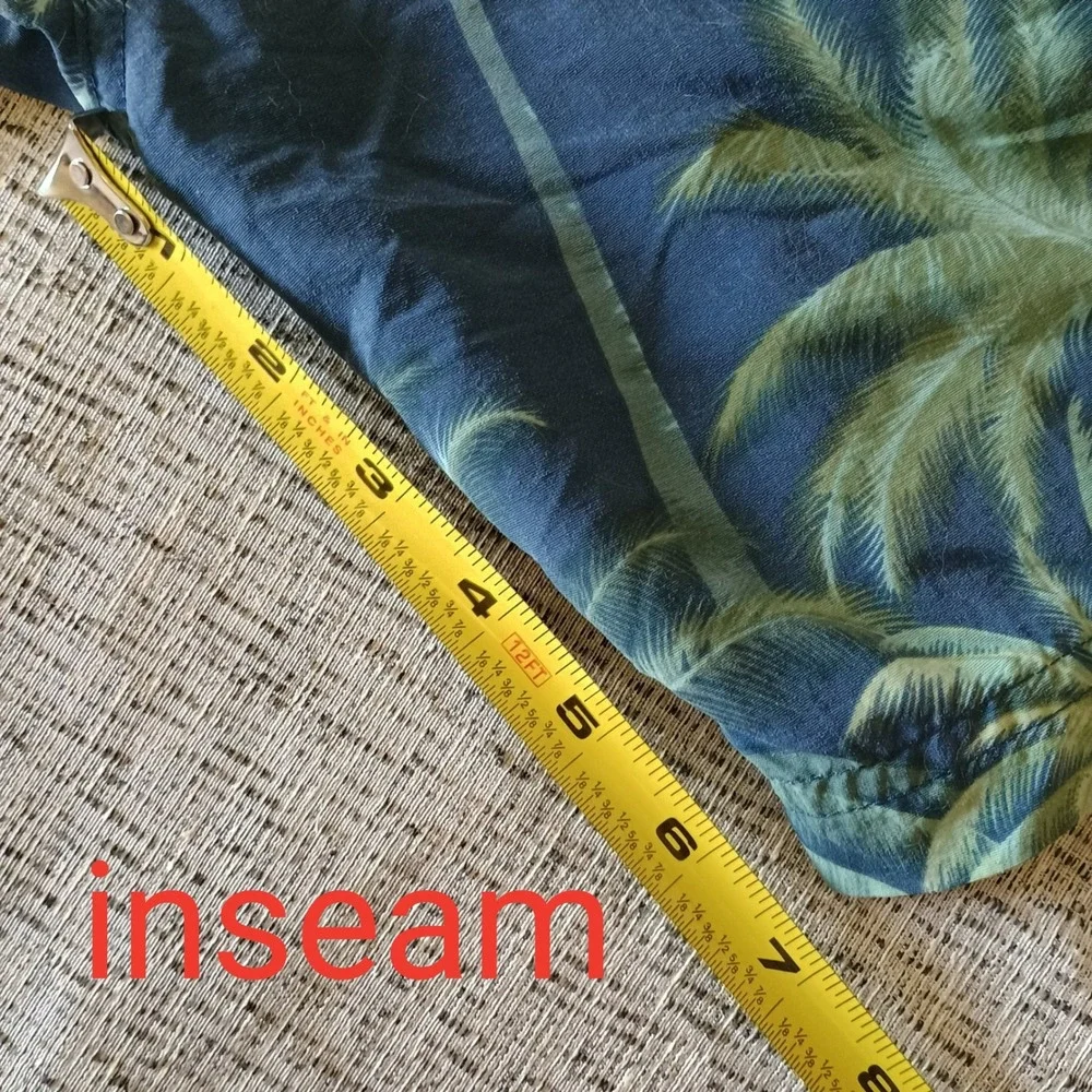 Tommy Bahama Naples Paradise Palm Swim Trunks Blue Green Mens XXL 2XL 7 Inch
